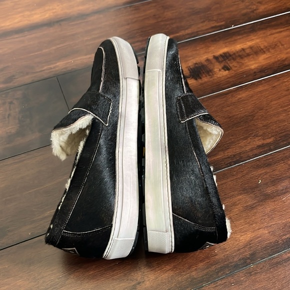 Ross & Matteo Genuine Shearling Loafer Sneaker sz 12 Leather Calf Hair Outdoors‎